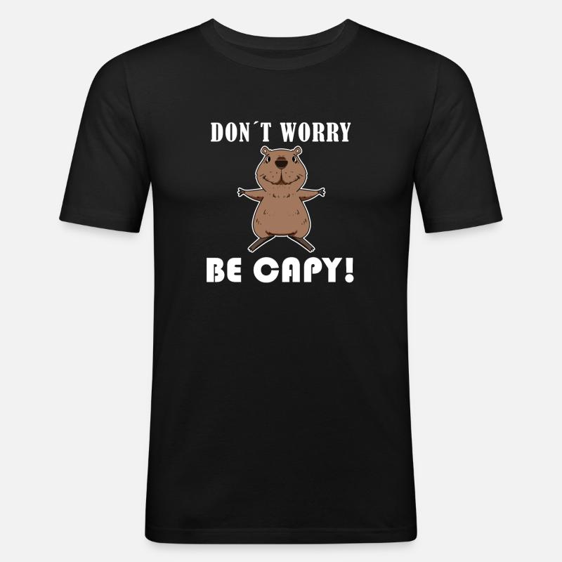 Capybara Wasserschwein Capybaras - Männer Slim Fit T-Shirt - Schwarz