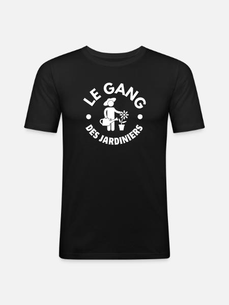 jardiner, jardinier, jardinage - T-shirt près du corps Homme - noir