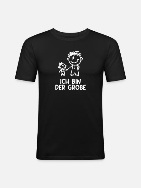 Stolzer Großer Bruder Statement Geschwister - Männer Slim Fit T-Shirt - Schwarz