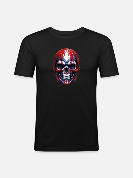 Flags Skull Graphic - Men's Slim Fit T-Shirt - black
