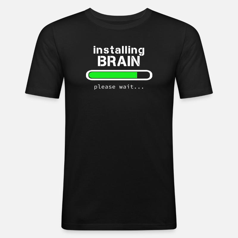 Installing Brain - Men's Slim Fit T-Shirt - black