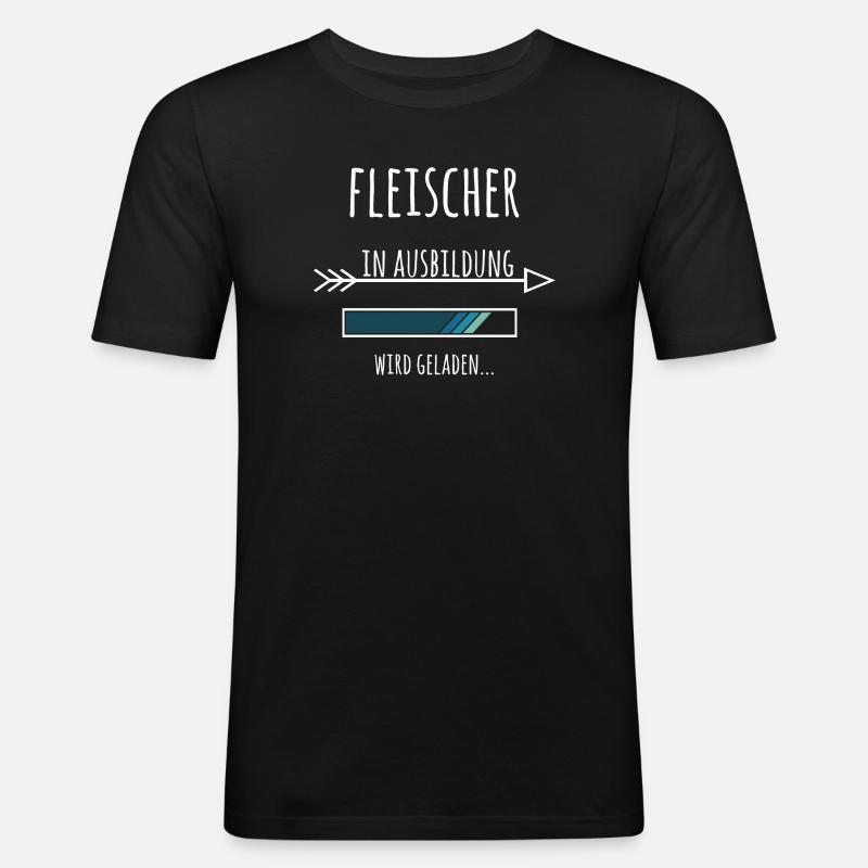 Ausbildung Fleischer Metzger Beruf - Männer Slim Fit T-Shirt - Schwarz