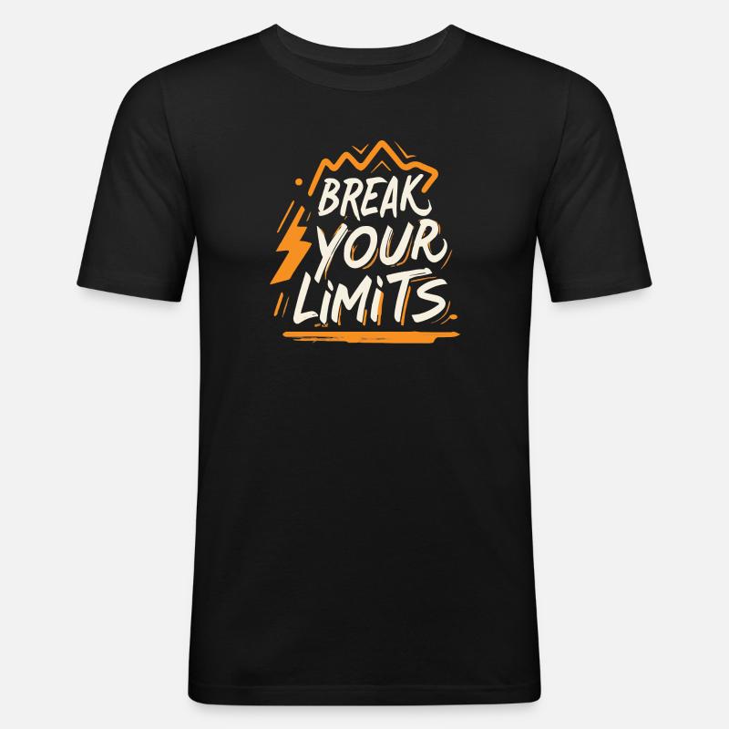 Sportgeschenk "Break your limits", Motivation - Männer Slim Fit T-Shirt - Schwarz