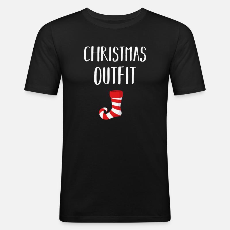 Weihnachten lustiges Weihnachtskostüm - Männer Slim Fit T-Shirt - Schwarz