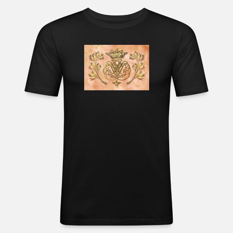 Bach Siegel / Monogramm / Wappen / Insignien - Männer Slim Fit T-Shirt - Schwarz