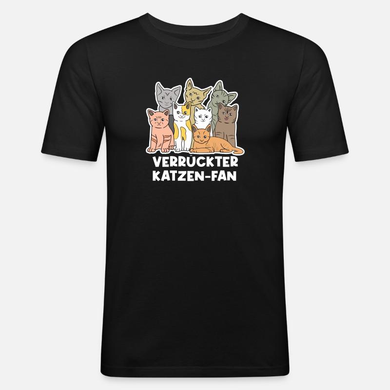 Knuddeltier Haustiere Katze Heimtier Statement - Männer Slim Fit T-Shirt - Schwarz