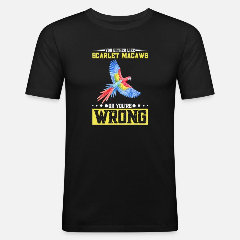 Entweder du magst Scharlacharas oder - Männer Slim Fit T-Shirt - Schwarz