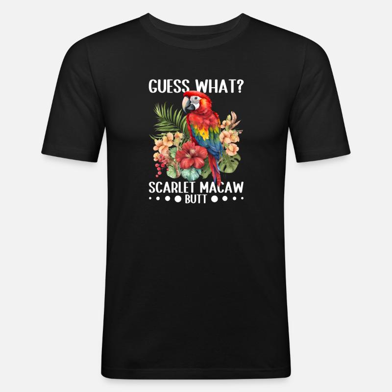Devinez quoi ? Mouton d'ara écarlate - T-shirt près du corps Homme - noir