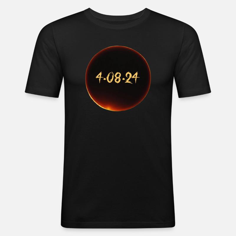 Solar Eclipse 2024 - Men's Slim Fit T-Shirt - black