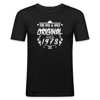 1973 - Men's Slim Fit T-Shirt - black - Front - Nik (191cm)