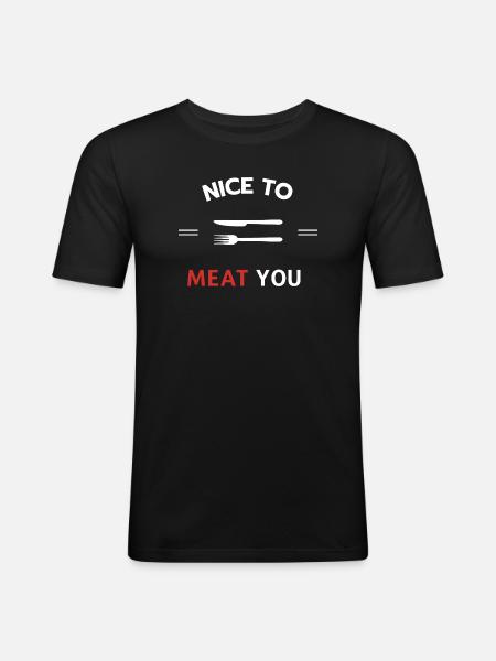 Nice to meat you - Men's Slim Fit T-Shirt - black