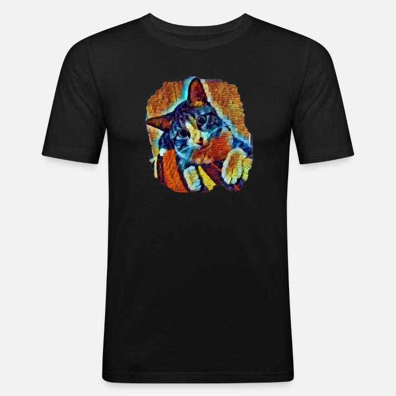 Lukas - T-shirt près du corps Homme - noir