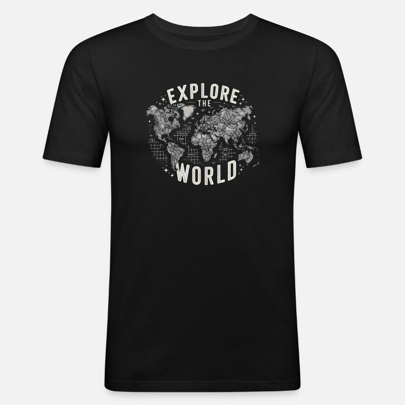 Explore the World - Men's Slim Fit T-Shirt - black