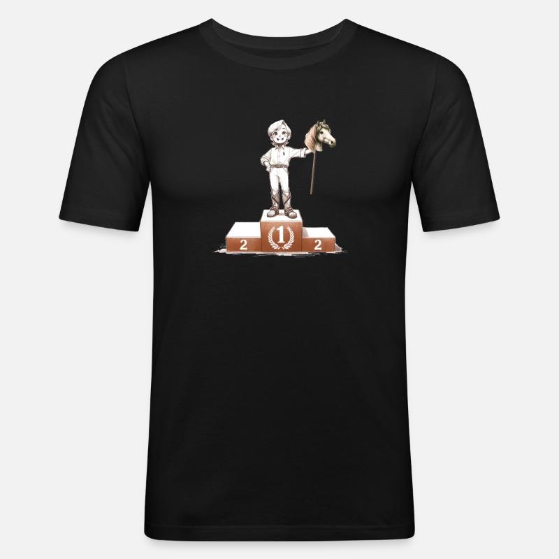 Hobby Horsing Siegerpodest - Männer Slim Fit T-Shirt - Schwarz