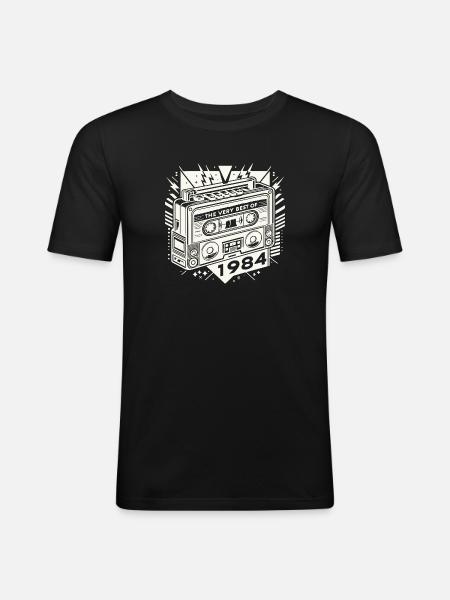 Birthday Very Best Of 1984 Retro - Men's Slim Fit T-Shirt - black