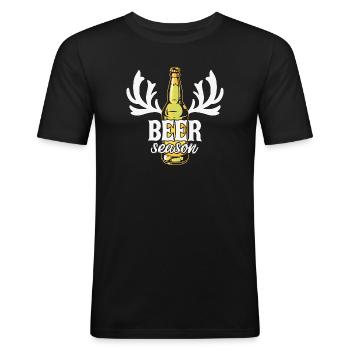 beer, drink a beer, beer fan - Men's Slim Fit T-Shirt - black - Front - Nik (191cm)