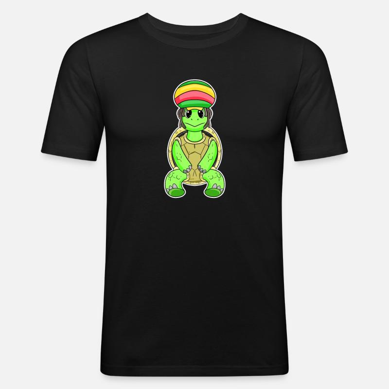 Rasta Turtle - Men's Slim Fit T-Shirt - black