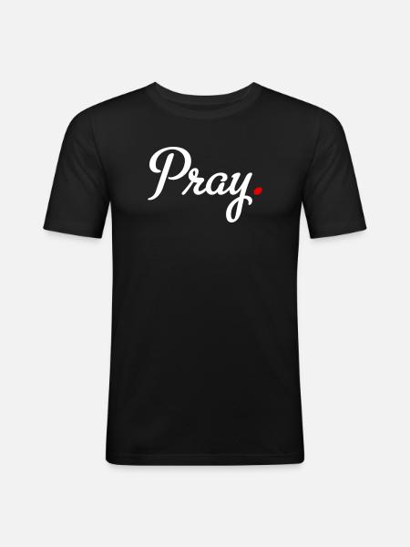 prier - T-shirt près du corps Homme - noir