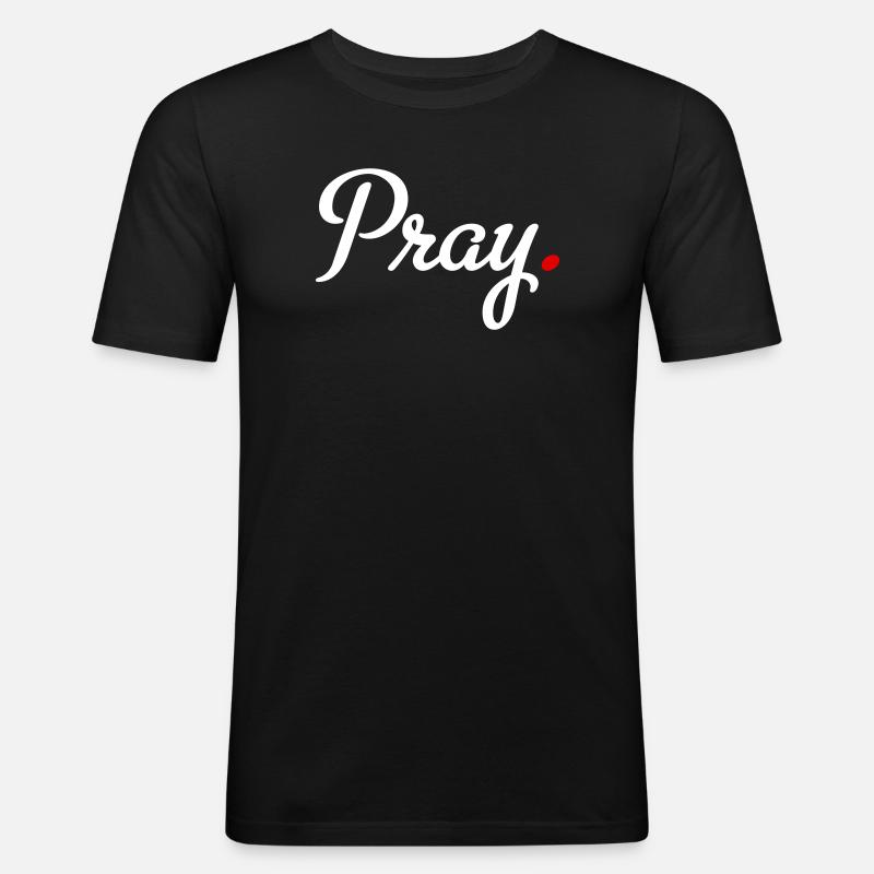 pray - Men's Slim Fit T-Shirt - black