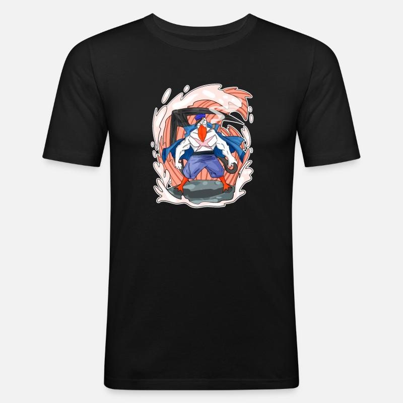 Möwe - Männer Slim Fit T-Shirt - Schwarz