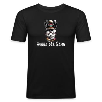 hurra die gams apres ski schifahren winter - Männer Slim Fit T-Shirt - Schwarz - Vorne - Nik (191cm)