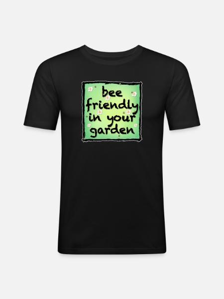 Bee friendly in your garden - Men's Slim Fit T-Shirt - black