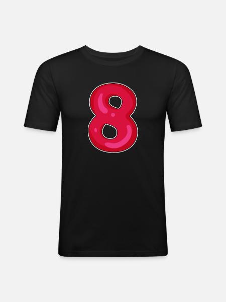 Number 8 Number Eight - Men's Slim Fit T-Shirt - black