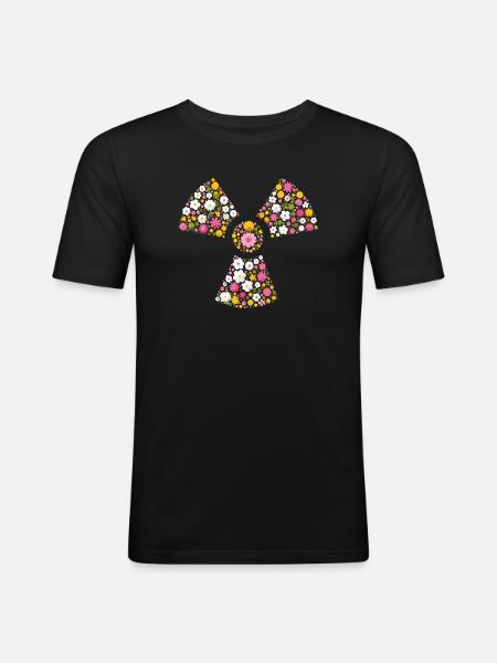 Radioactive Clover Flowers Radio Manip Radiology - Men's Slim Fit T-Shirt - black