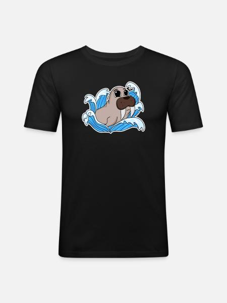 Sceau de morse - T-shirt près du corps Homme - noir