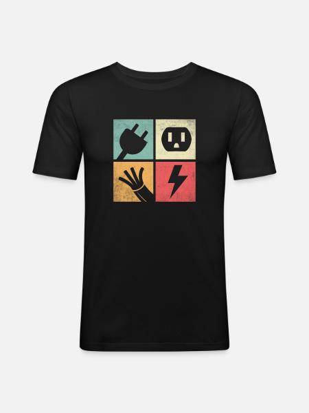 Connectors & Pastel Flashes - Men's Slim Fit T-Shirt - black