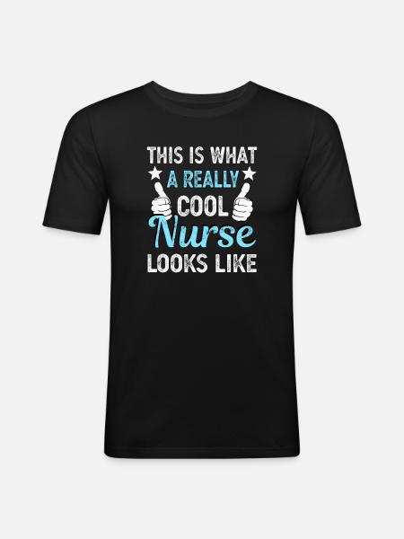 Infirmier - T-shirt près du corps Homme - noir