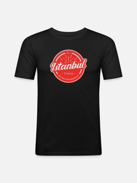 Istanbul - T-shirt près du corps Homme - noir