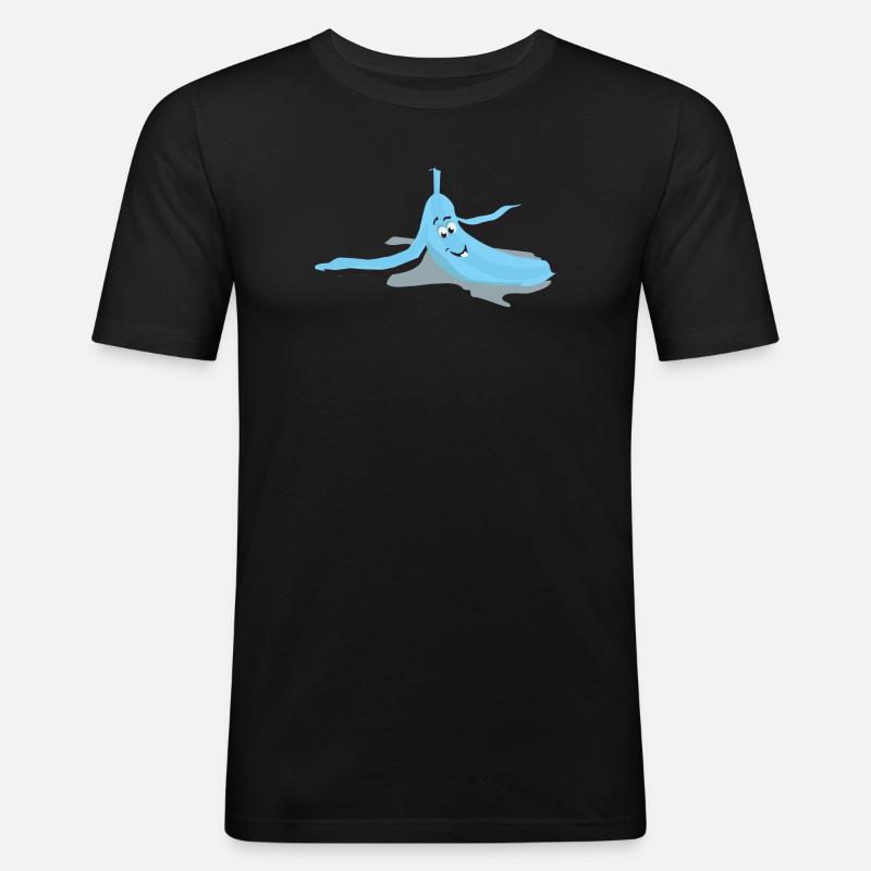 Augerutschte Banane - Männer Slim Fit T-Shirt - Schwarz