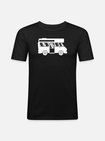 Caravan Wanderlust Wanderer Camping Camper - Men's Slim Fit T-Shirt - black