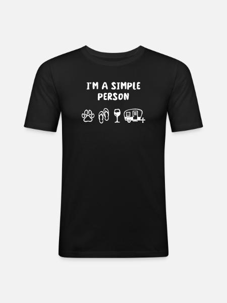 Déclaration camping-car Camping Wanderer Camper - T-shirt près du corps Homme - noir