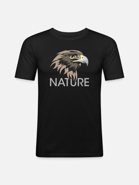 Nature eagle icon animals logo illustration - Men's Slim Fit T-Shirt - black