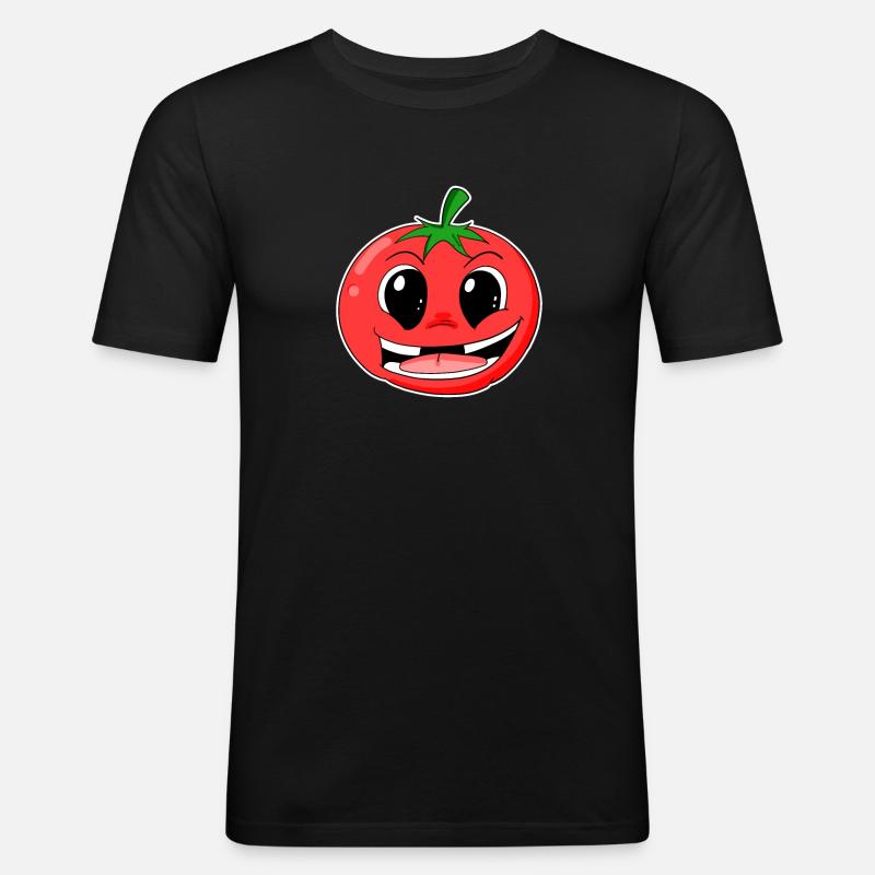 Tomate - Männer Slim Fit T-Shirt - Schwarz