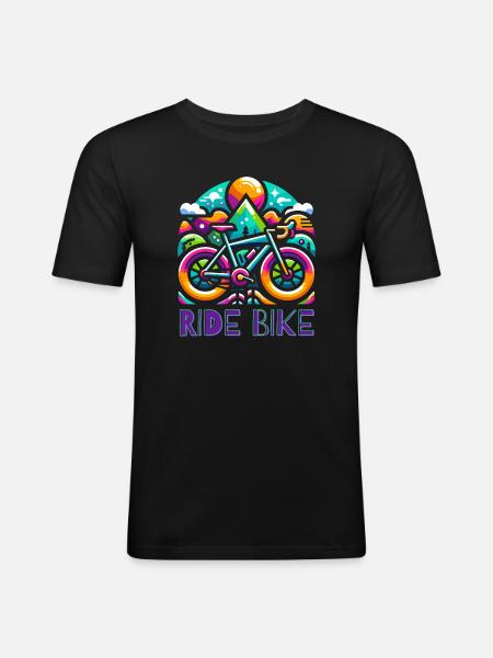 Cycling - Ride Bike design - Men's Slim Fit T-Shirt - black