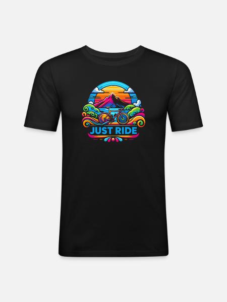 Just Ride Bicycle - Men's Slim Fit T-Shirt - black