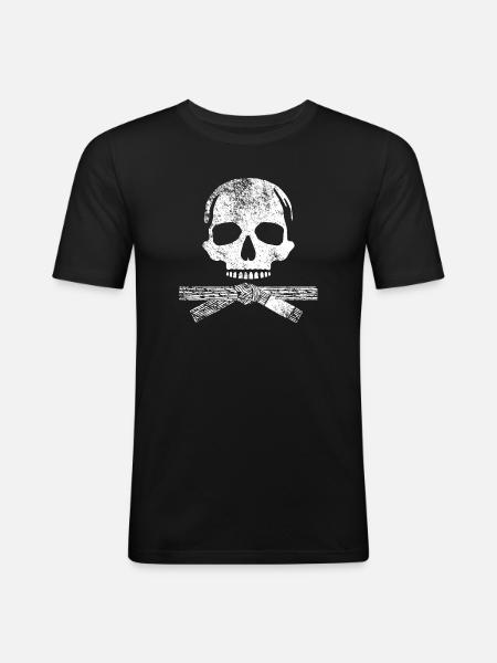 Martial Art Skull - Men's Slim Fit T-Shirt - black