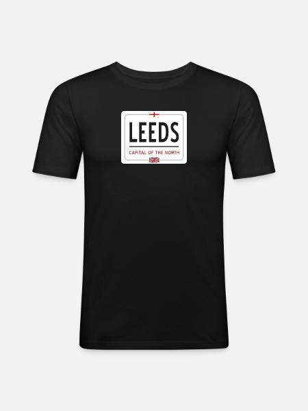 Leeds town sign - Men's Slim Fit T-Shirt - black