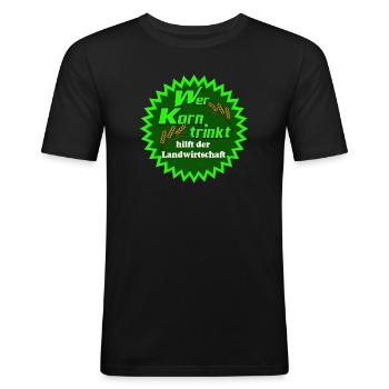 Korn , Party , Weizenkorn ,Landwirtschaft (25) - Männer Slim Fit T-Shirt - Schwarz - Vorne - Nik (191cm)