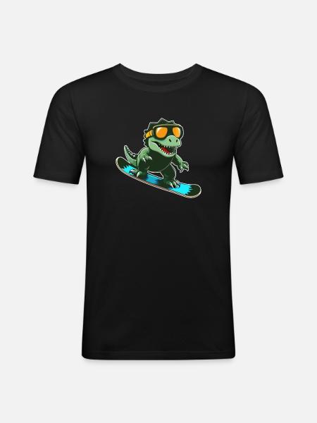 T-Rex Snowboarding - Men's Slim Fit T-Shirt - black