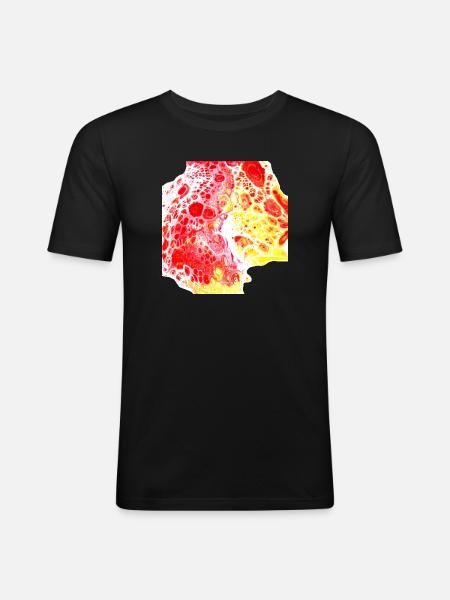 Acryl - Männer Slim Fit T-Shirt - Schwarz