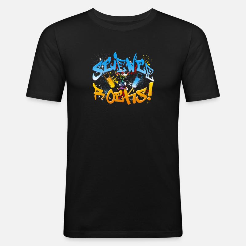 Science rocks - Männer Slim Fit T-Shirt - Schwarz