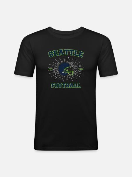 Settle Football - Männer Slim Fit T-Shirt - Schwarz