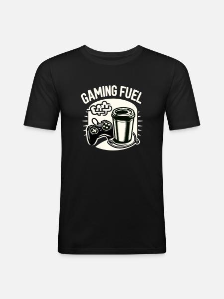 Gaming Fuel Coffee - Men's Slim Fit T-Shirt - black