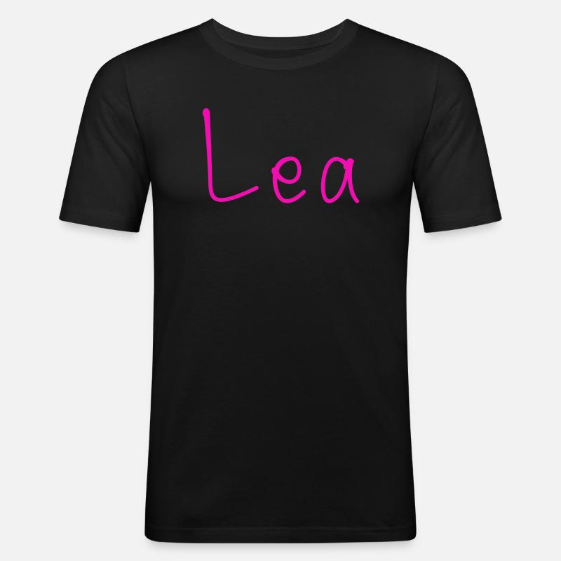Lea - Männer Slim Fit T-Shirt - Schwarz