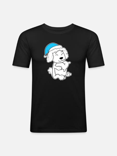 Poodle Sleeping Tiredness Dog - Men's Slim Fit T-Shirt - black