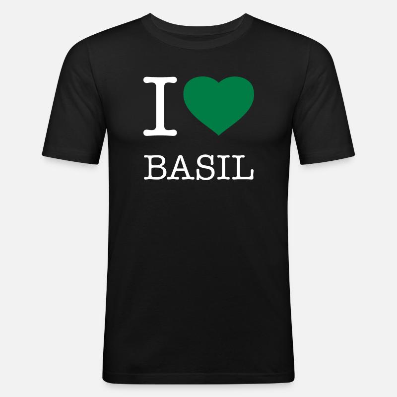 J’AIME LE BASILIC Basilikum - T-shirt près du corps Homme - noir